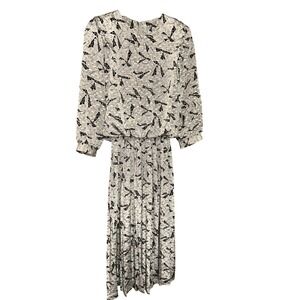 Women's Retro 80s Gray Secretary Dress with shoulder pads Size‎ 8 Euc